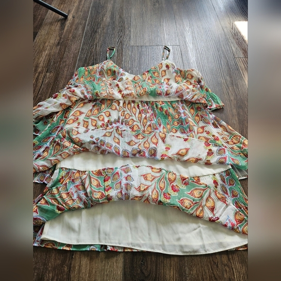 Adelyn Rae Womens Dress Sz M Tiered Multi Color Adjustrable Straps Boho - Picture 8 of 12